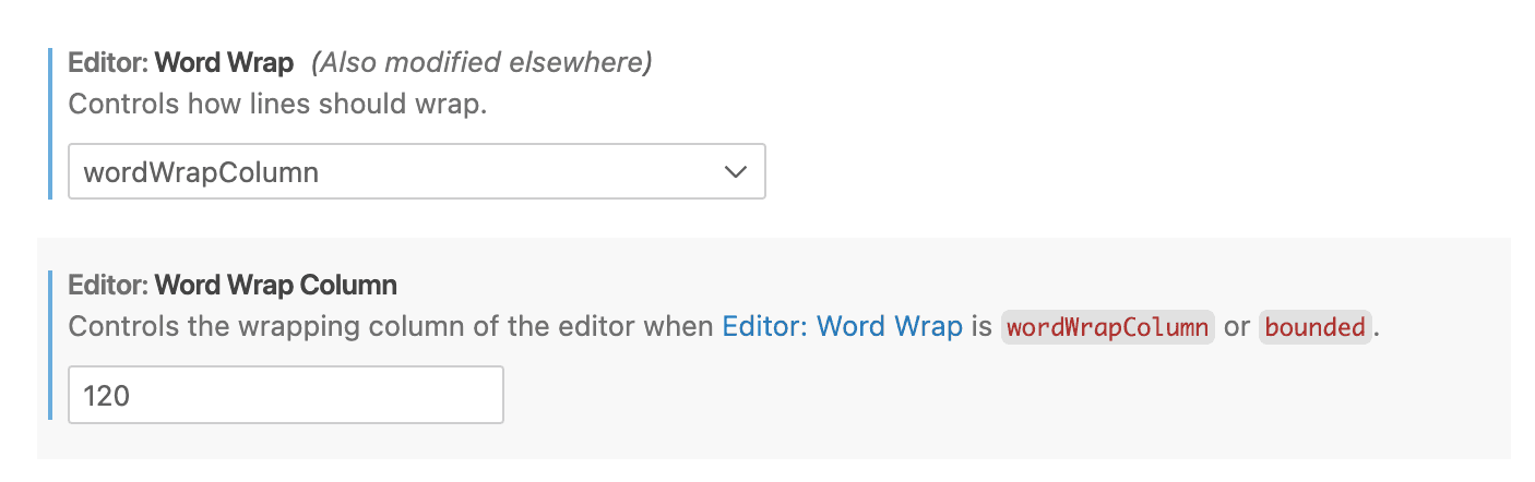 vscode 设置每行字符长度和根据设置自动换行
